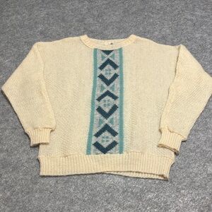 Vintage Icelandic Wool Patterned Sweater Alafoss Icewool